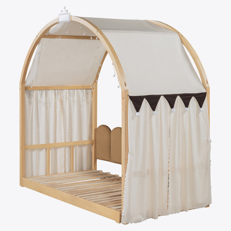 Lit allongé en bois, Naturel