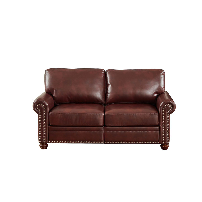 Cullie 59.45, 31.89" H x 59.45" W x 34.5" D, Burgundy Faux Leather