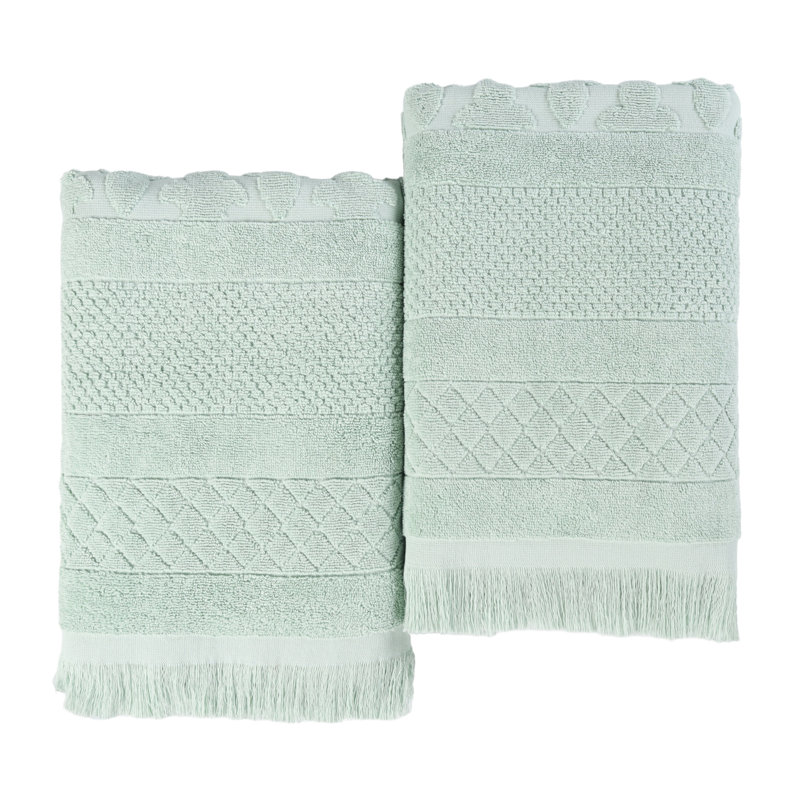 Ensemble de 2 draps de bain en coton Blue Nile Mills, Sauge