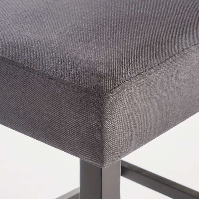 Ensemble de 2 tabourets de bar rembourrés à hauteur de comptoir de 26,25 po avec garniture cloutée, gris anthracite foncé et noyer