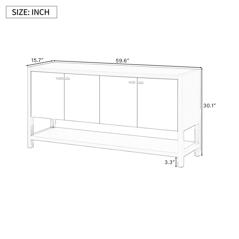 Functional Entryway Console Table With Ample Storage, Black