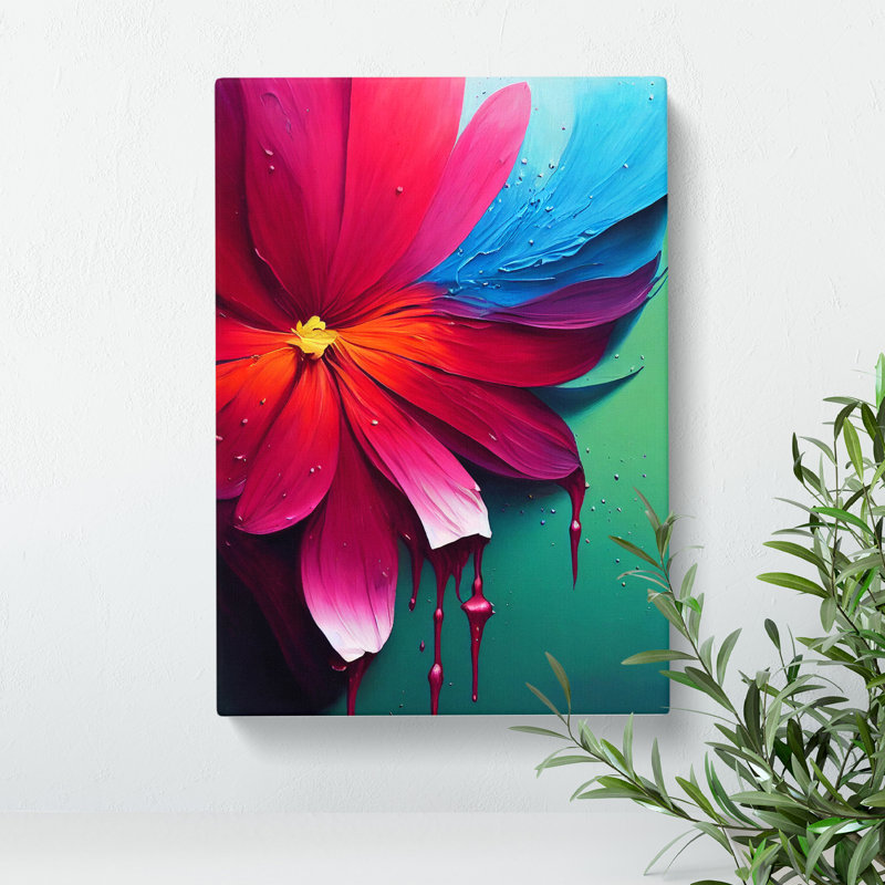Paint Splash Flower No.1 Abstract - Wrapped Canvas Print, 50cm H x 35cm W x 3cm D