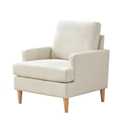 Upholstered Armchair with Square Arms