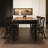 Nut-brown+Black Rectangular Solid Wood Dining Table-812627074