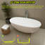 Baignoire de trempage autoportante à surface solide blanc mat 65 po x 30 po KISRAIS-116788122