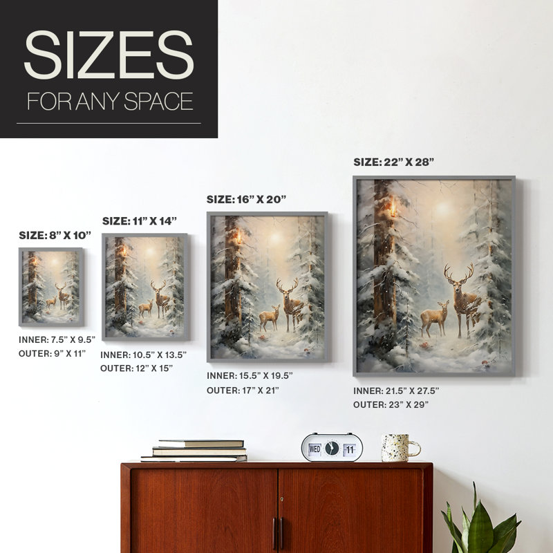 «Christmas Holiday Art» DCXCI, reproduction encadrée - bois massif, H 30 po x l 24 po, Gris
