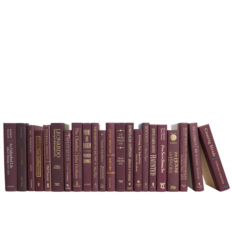 Decorative Books - Merlot Books - Red Books By The Foot