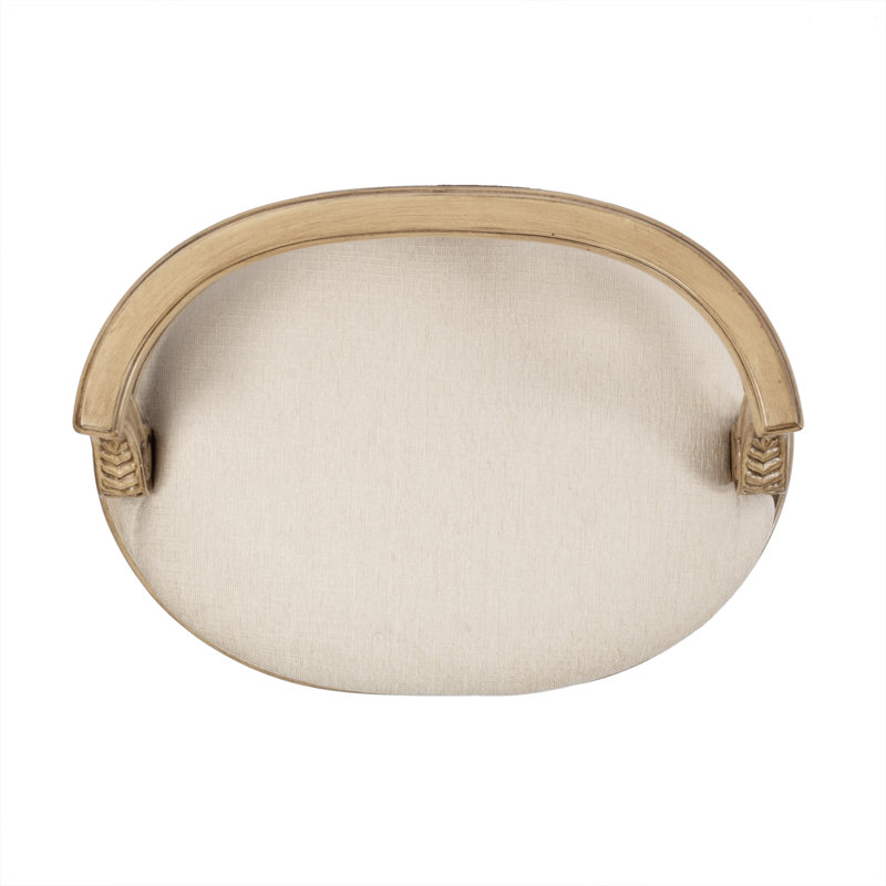 Hathaway Cotton Vanity Stool, Antique Beige