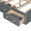 Structure de lit plateforme en bois avec 6 tiroirs, gris