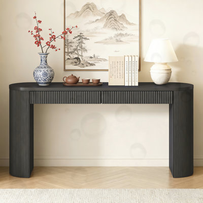 Console avec grand plateau et deux tiroirs