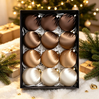 12 pièces de boules de Noël, décorations de Noël multicolores pour arbre de Noël (ensemble de 12)