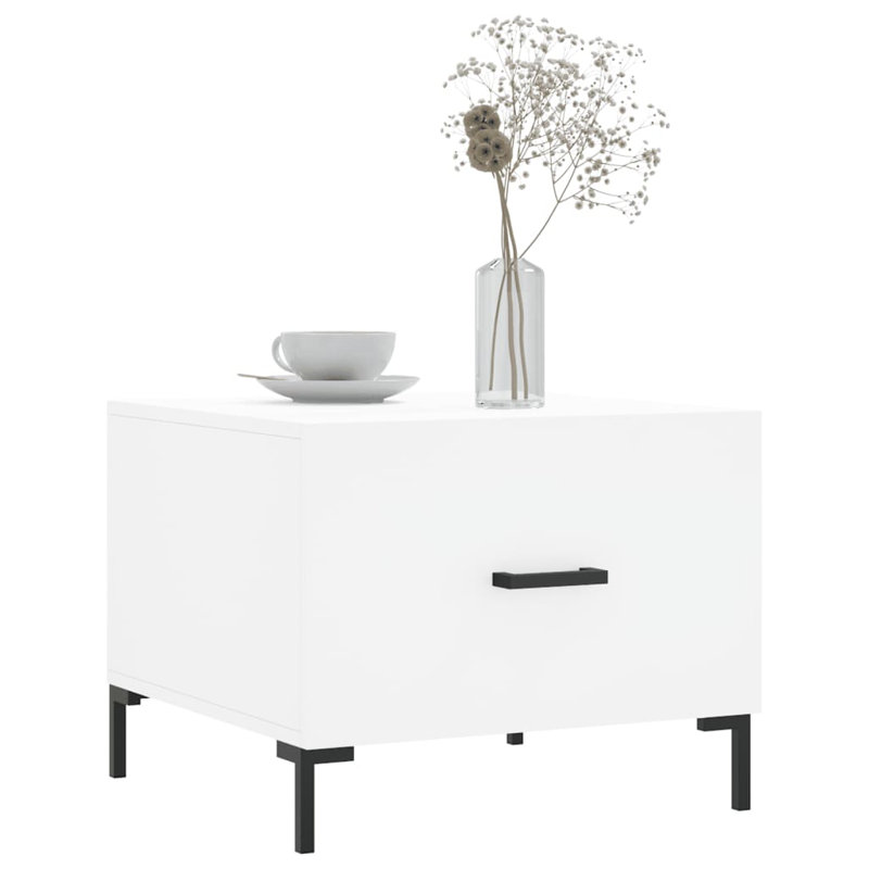 Four Leg Coffee Table with Storage, white
