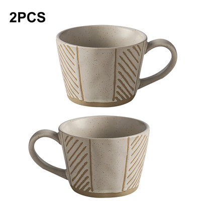 Tasse à café en céramique (12 oz), idéale pour le café au lait, cappuccino, thé, tasse artistique, style fait à la main, idéale pour les cadeaux