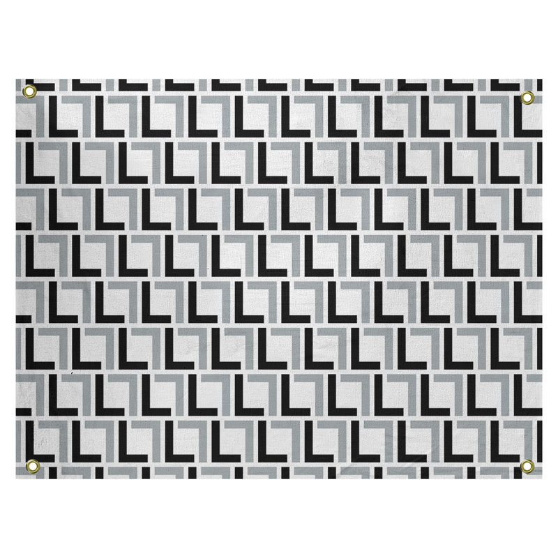 Tapisserie murale Las Vegas Football Luxury, H 26 po x l 36 po, Blanc / Noir / Argent, polyester