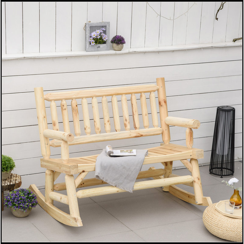 Chaise berçante en bois pour 2 personnes