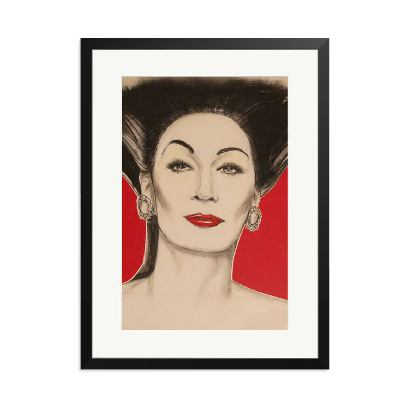Anjelica Huston, 31" H x 23" W, Black