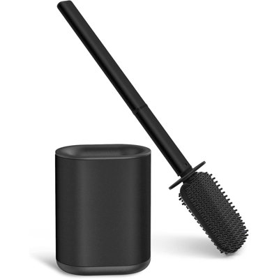 Toilet Brush, Stainless Steel Silicone Toilet Brush and Holder