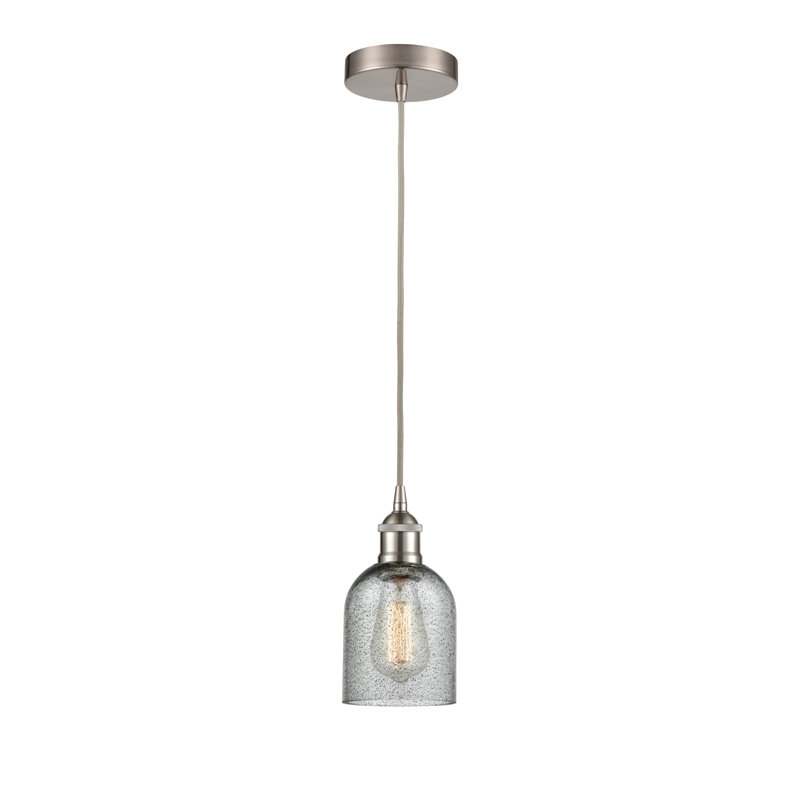Luminaire suspendu en dôme à 1 lumière Reiko, Gris anthracite, Nickel satiné brossé