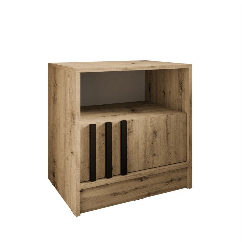 51cm W Bedside Table, Artisan Oak/Black