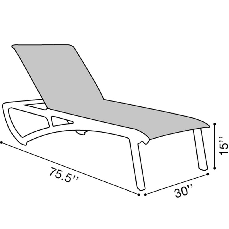 Chaise longue inclinable 32,5 po Sunset, Brun, Bronze