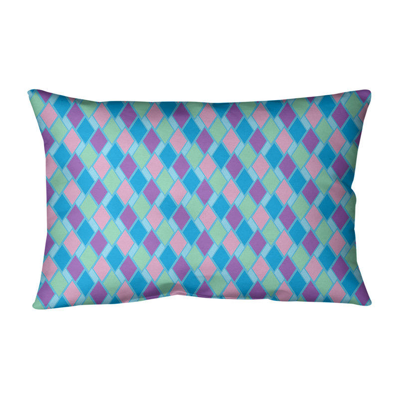 Housse de coussin rectangulaire Katelyn Elizabeth, Pas de bourre, Bleu / Rose