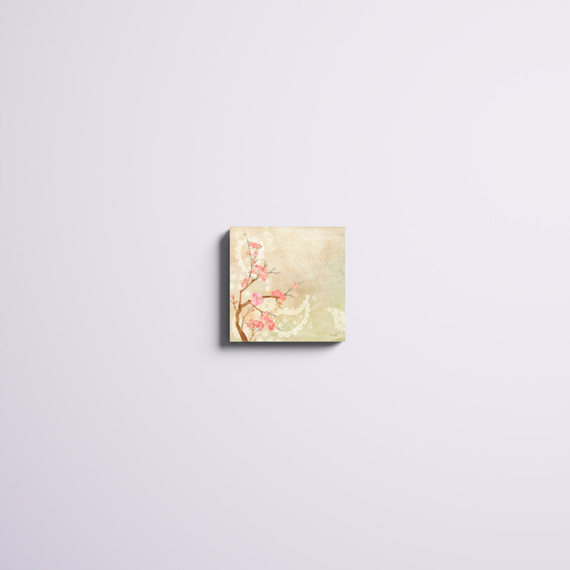 «Sweet Cherry Blossoms II», peinture sur toile, H 12 po x l 12 po