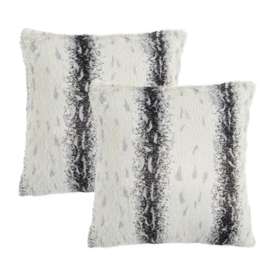 Citraka Faux Fur Animal Print 20" Throw Pillow Cover