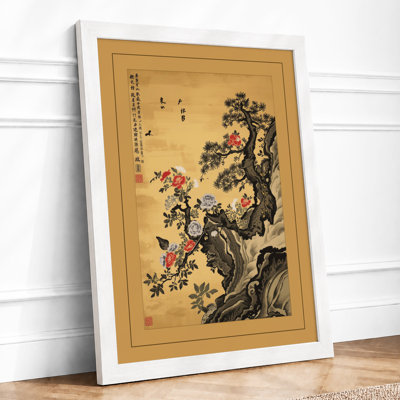 Blossoms in Flight Japandi - Framed Print