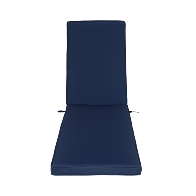 Navy Blue Patio Seat Mat - Weather , Protected, Fade Removable Covers, High Density Foam Filling Outdoor Chaise Cushion Blue, Fabric, To Sun And Fading, Washable Cover, Comfortable Sponge Inside