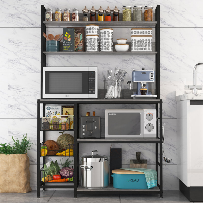 Lockbourne 39.37" Steel Standard Baker's Rack with Microwave Compatibility