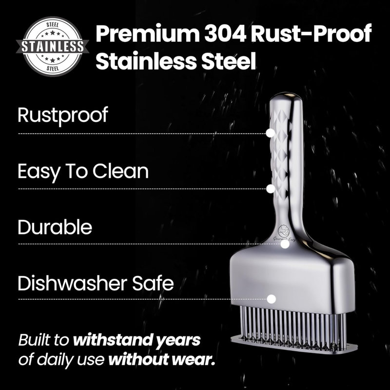 Gourmet Easy Stainless Steel Manual Meat Tenderizer