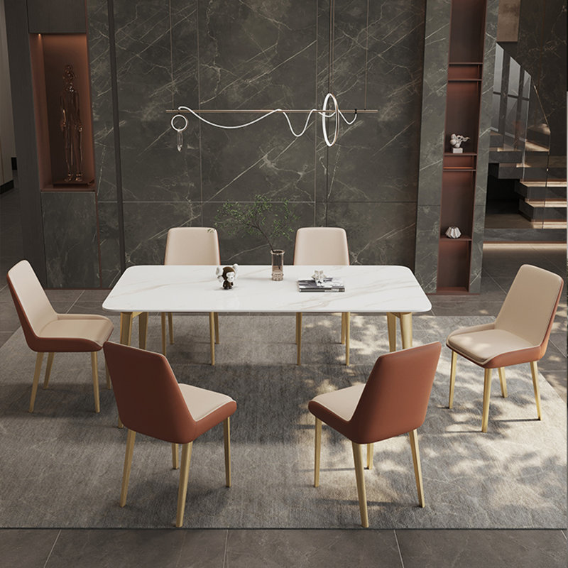 Italian luxury style rectangular dining table sets, 29.53"H x 59.06"L x 31.5"W