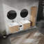 Meuble-lavabo mural élégant avec rangement abondant et lavabo élégant