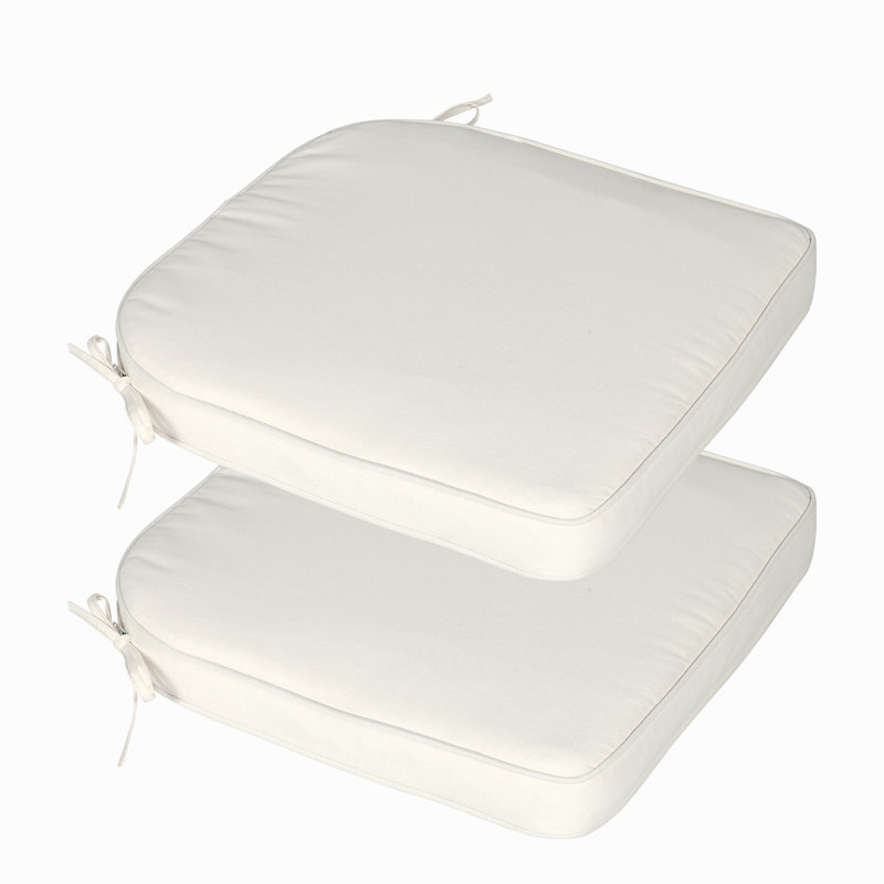 Outdoor Chair Seat Cushion, Ivory, 21" W x 21" D