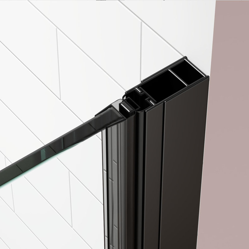 30"W x 72 "H Space-saving bi-fold shower door, Matte Black
