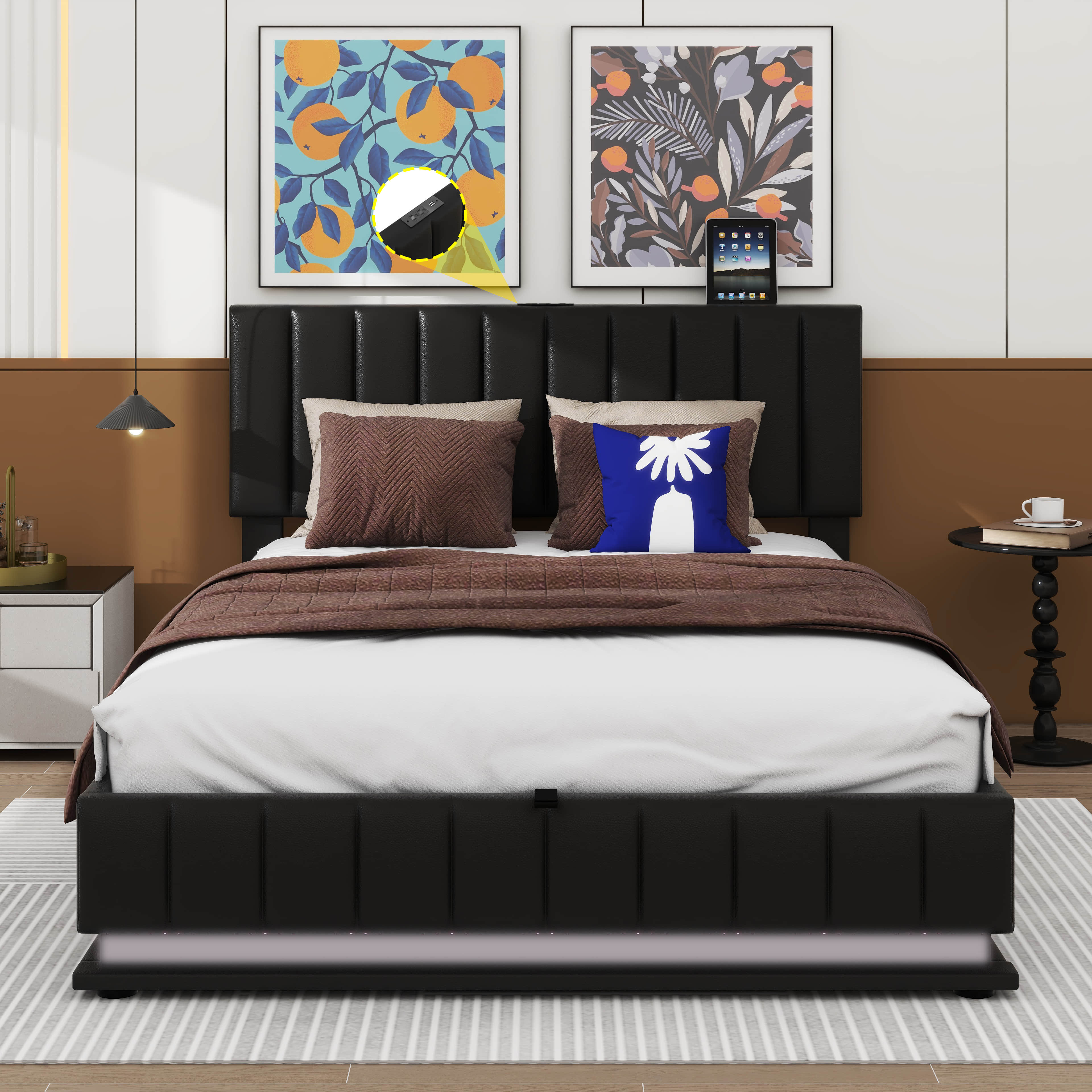Latitude Run® Marrakesh Upholstered Bed with Hydraulic Storage System ...