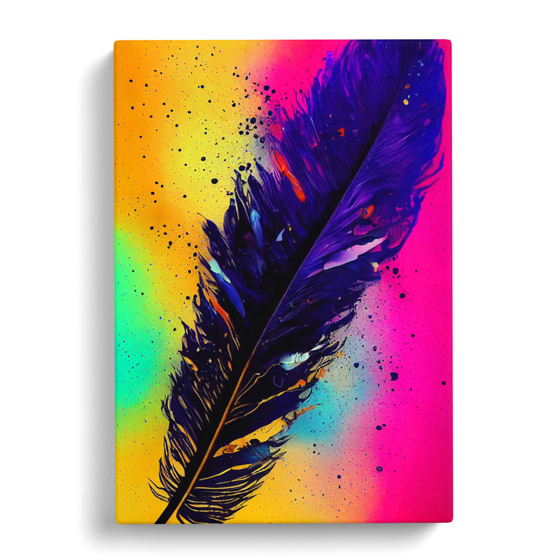 Feathers Splashed No.2 - Wrapped Canvas, 76cm H x 50cm W x 3cm D
