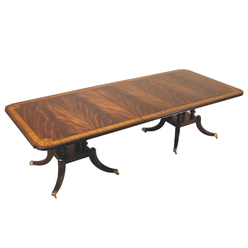 Greek Key Mahogany Wood Dining Table