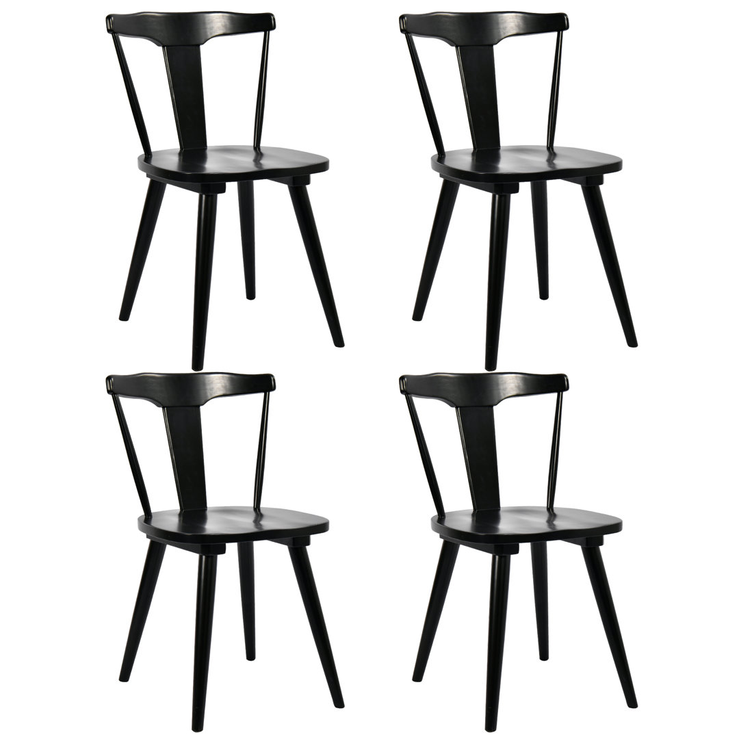 Brannagh 19.3" Modern Solid Wood Dining Chair Scandinavian Y-Shaped Backrest (Set of 4) Corrigan Studio®