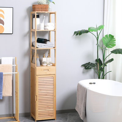 Ample Storage Bathroom Furniture - Enhances Organization Compact Shelf Cabinet Saves Space In Your Home