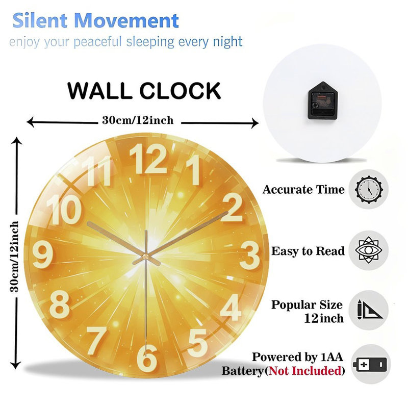 Horloge murale moderne en verre 12 po