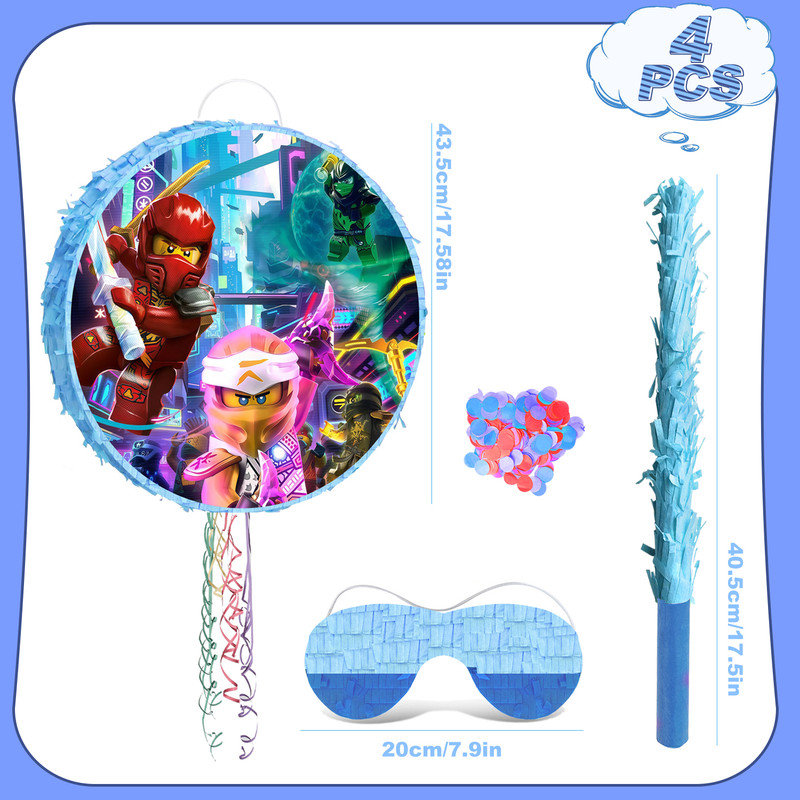 Ensemble de 4 décorations de fête Ninja