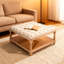 Grandes tables basses carrées de 33 pouces avec repose-pieds carré pour le salon, repose-pieds capitonné en lin avec tablette de rangement et pieds solides pour le bureau