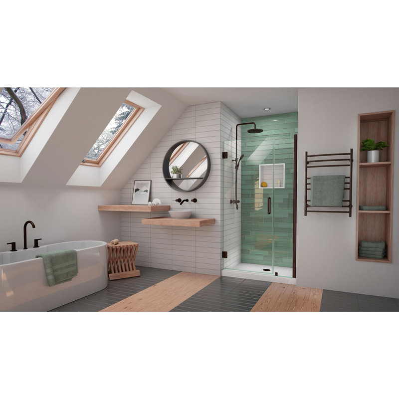 Unidoor-LS 37'' W x 72" H Hinged Frameless Shower Door with ClearMax Technology