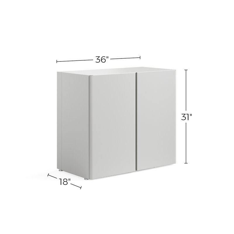 Cloud White 36-Inch Freestanding Metal Storage Cabinet