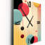 Horloge murale rétro surdimensionnée géométrique bleue III-99635626