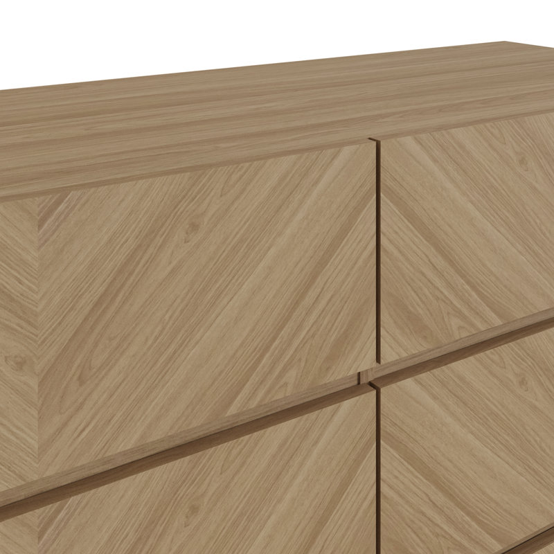120 cm W Chest of 6 Drawers, Oak