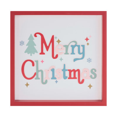 Plaque carrée Merry Christmas 7,75 po