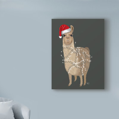" Llama, Christmas Lights 1 " by Fab Funky