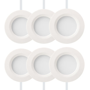 Inlight 2.75" Wide 3000K Dimmable LED Puck Lights Kit, Plug-in Installation (Set of 6)